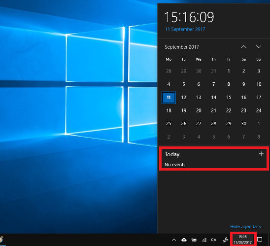 How To Create New Calendar Events From The Taskbar In Windows 10