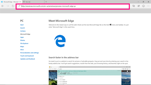Microsoft Edge Address Bar