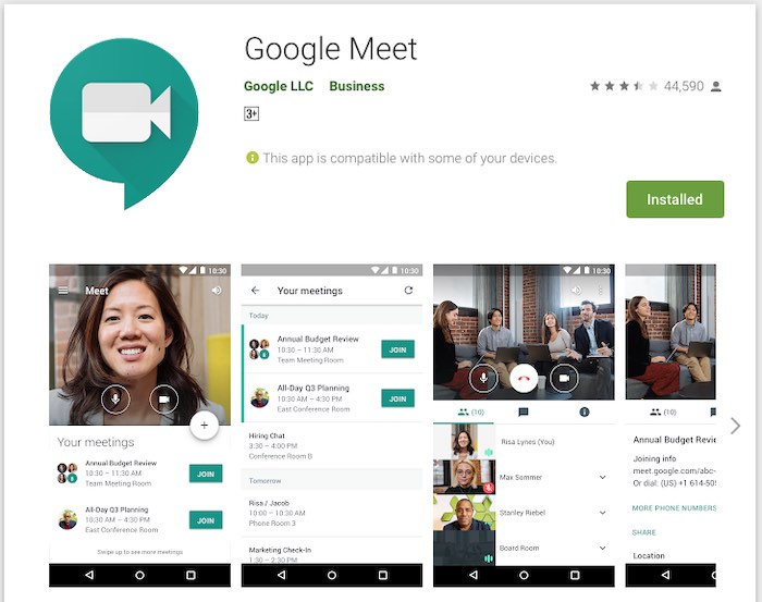 Google Meet app for Android
