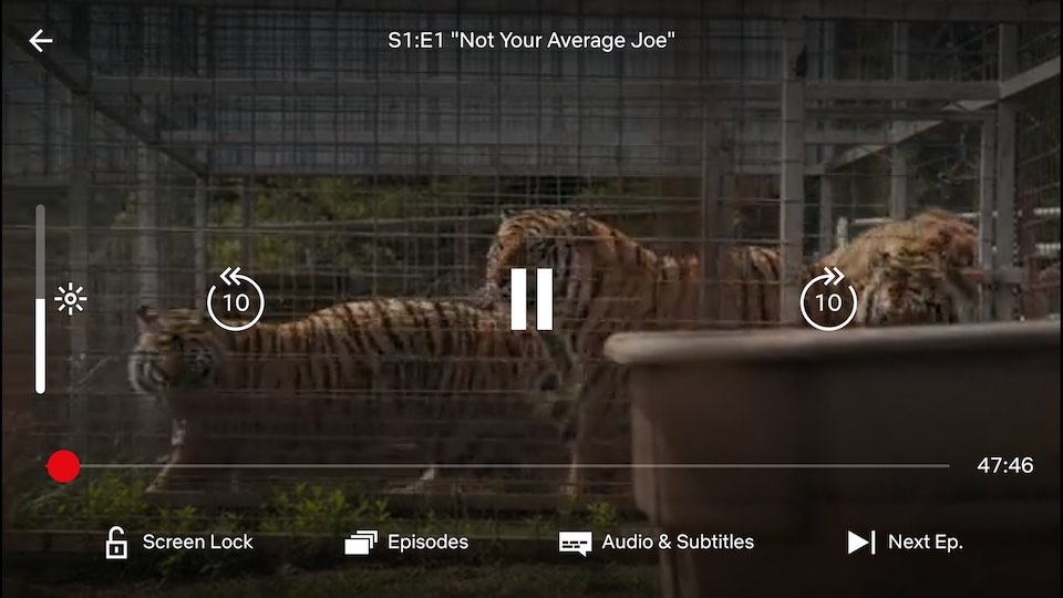 Netflix Screen Lock Button Feature on Android