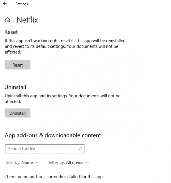 Reset Netflix App