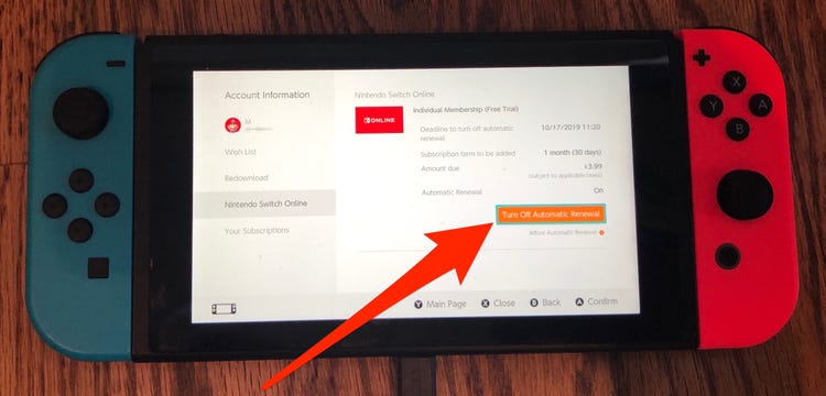 Turn Off Auto Renew Nintendo Switch Online Game Console