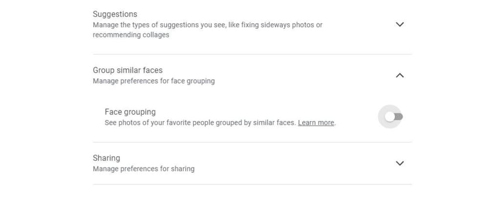 Google Photos Facial Recognition