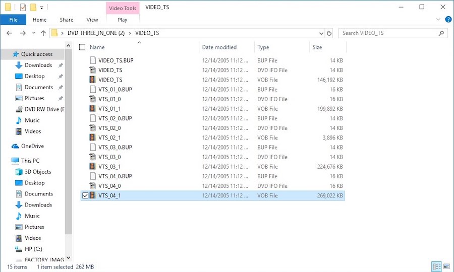 How to Open BUP, IFO, VOB Files on Windows 10