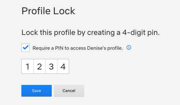 Netflix Profile Lock Settings