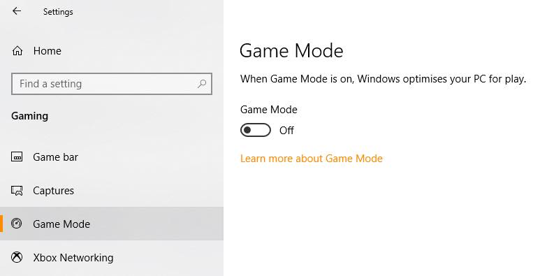 Turn Game Mode Off Windows 10