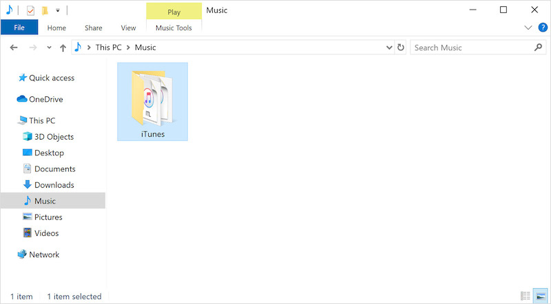 iTunes Library Files on Windows 10