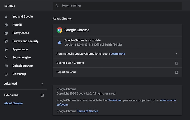 Update Google Chrome Browser to Latest Version
