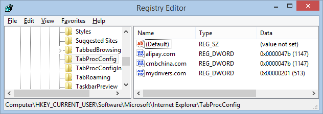 Microsoft-Edge-TabProcConfig-Key-Registry-Editor