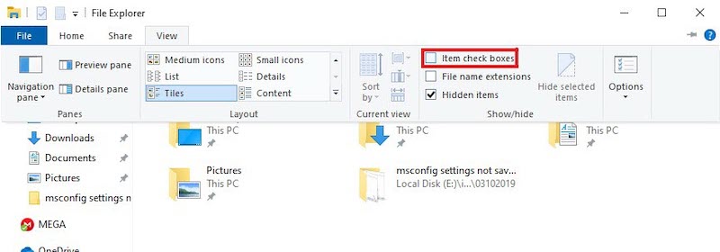 Removing-Checkboxes-Icons-in-File-Explorer-to-Select-Items-in-Windows-10