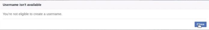 Fix You are Not Eligible to Create a Username Facebook Error
