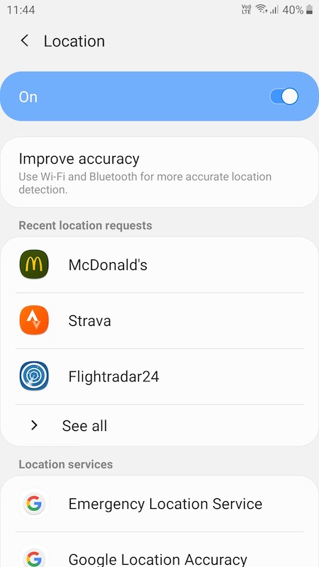 Enable Location Services on Android
