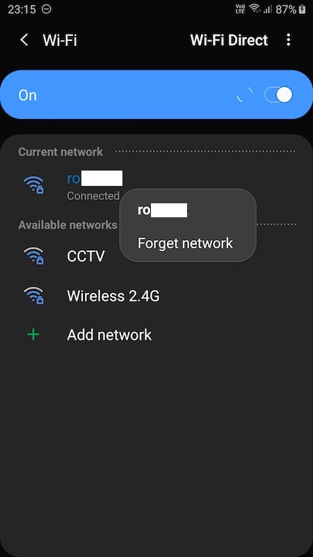 How to Forget Wifi Network on Android