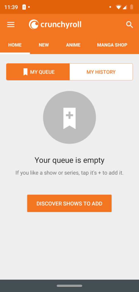 Remove My Queue Shows on Crunchyroll Mobile App