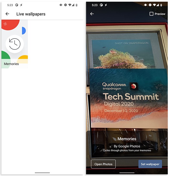 Set Google Photos Memories as Live Wallpaper on Android