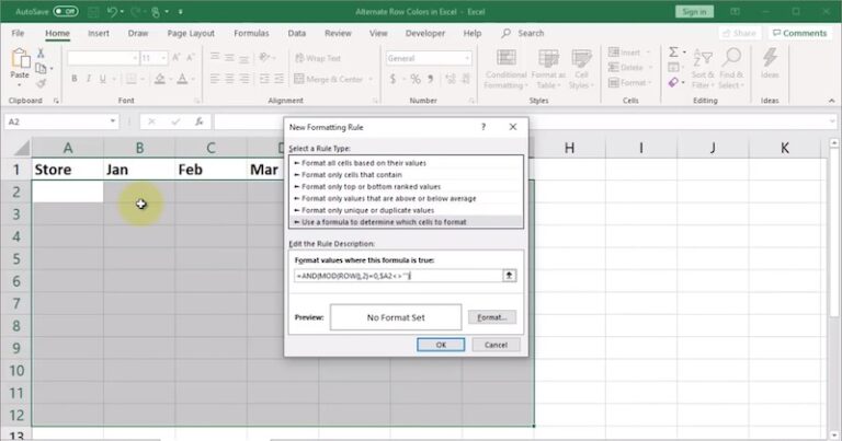 How to Highlight or Shade Every Other Row in Microsoft Excel