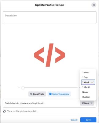 How to Add & Set/Make a Temporary Facebook Profile Picture