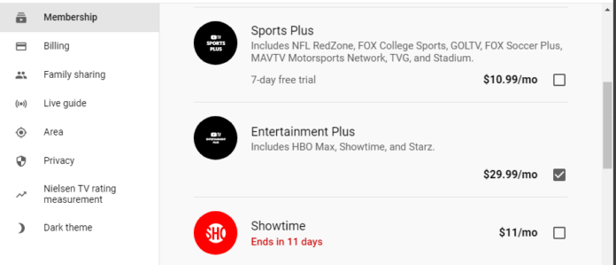 Get HBO Max, Showtime, Starz Bundle on Youtube TV for $30