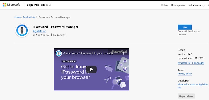 Install-1Password-Browser-Extension-Update-on-Microsoft-Edge