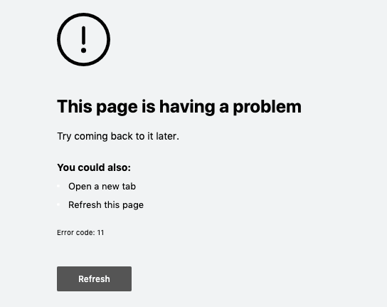 This-page-is-having-a-problem-error-code-11-on-Microsoft-Edge-browser