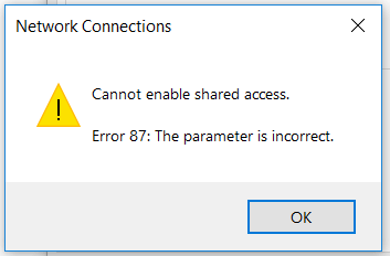 Cannot-enable-shared-access-Error-87-The-parameter-is-incorrect