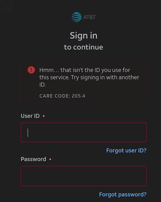Hmm-that-isnt-the-ID-you-use-for-this-service-Try-signing-in-with-another-ID-Care-Code-205.4