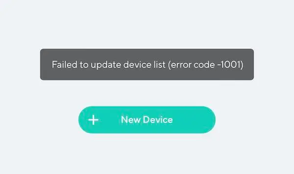 Wyze-App-Failed-to-Update-Device-List-Error-Code-1001